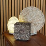 Ancient Wisdom 15cm Cut Art Shell Oval Boho Sea Shell Lamp - Image 4