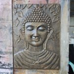 Ancient Wisdom Large Buddha Antique Gold Relief Iron Frame