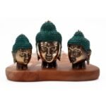 Ancient Wisdom Set of 3 Brass Buddha Heads (Assorted Sizes)