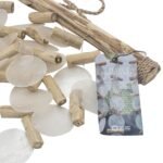 Ancient Wisdom Pearl Effect Capiz Glass Driftwood Wind Chime - Image 4