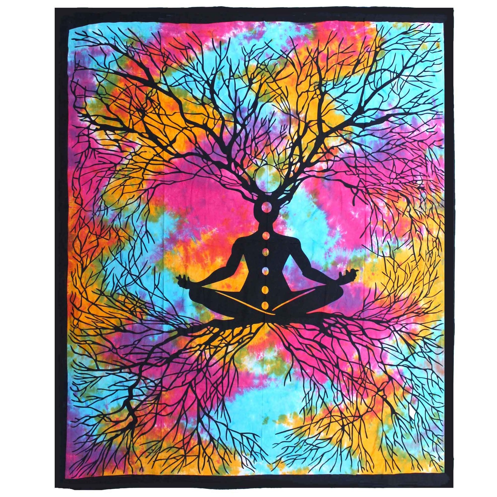 bG9jYWw6Ly9tZWRpYS9IUS8wQy82MFIzMEMxRzZXUjMwQ0hRLzkyM2UwZTk2LmpwZWc.jpg Ancient Wisdom Double Cotton Bedspread + Wall Hanging – Yoga Tree - Image 1