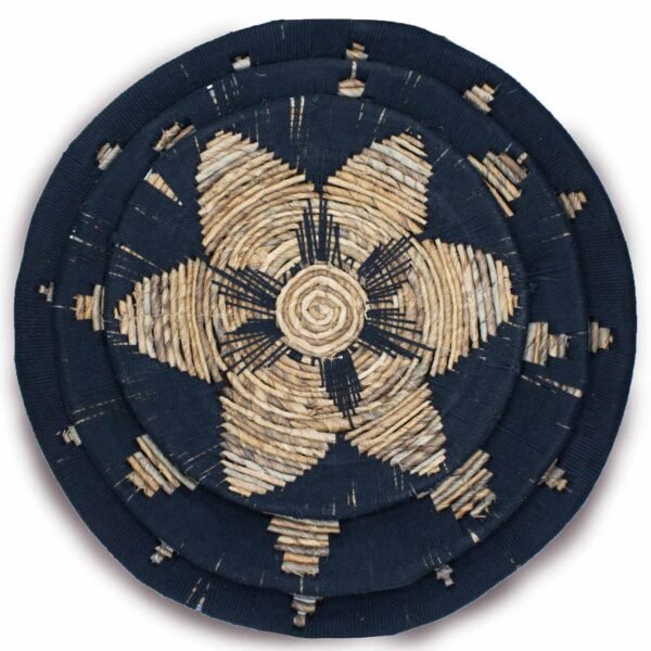 Ancient Wisdom Set of 3 Black Boho Seagrass Wall Bowls