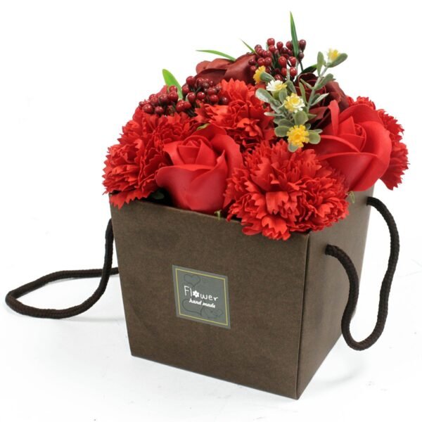 Ancient Wisdom Red Rose & Carnation Soap Flower Bouquet