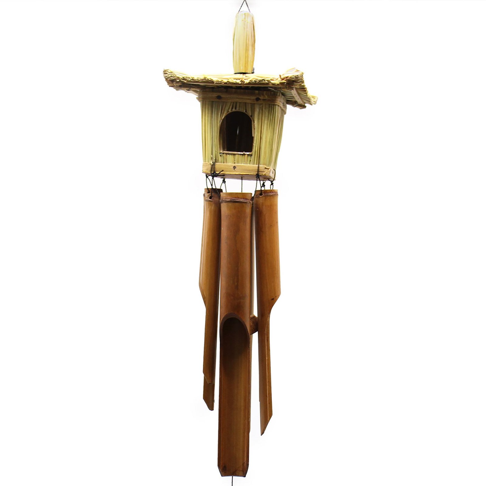 bG9jYWw6Ly9tZWRpYS9IUS9BQy82MFIzMEMxRzZSUjNBQ0hRLzQ2NjI1ZDBiLmpwZWc.jpg Ancient Wisdom Square Seagrass Bird Box with Chimes 49x15cm - Image 1