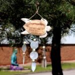 Ancient Wisdom Whitewash Turtle Carving & Natural Copis Drop Wind Chime - Image 4