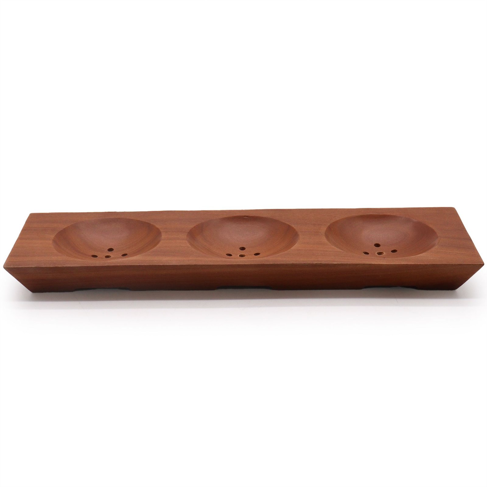 bG9jYWw6Ly9tZWRpYS9IUi80RC82MFIzMEMxRzZHV0s0REhSL2E5OWNlNTA0LmpwZWc.jpg Ancient Wisdom Three Bay Mahogany Wood Soap Dish - Image 1