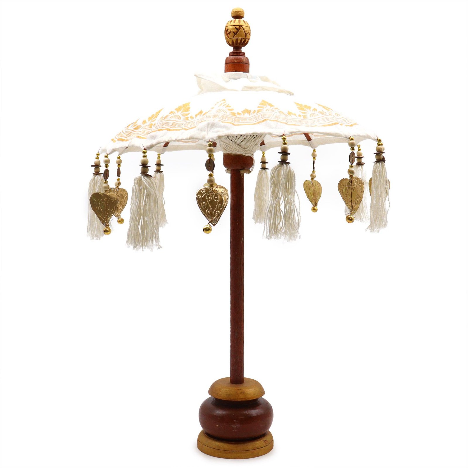 bG9jYWw6Ly9tZWRpYS9IUi84Qy82MFIzMEMxRzZSVzM4Q0hSLzA2NzAwMzg1LmpwZWc.jpg Ancient Wisdom Gold 40cm Bali Home Decor Canvas Parasol - Image 1