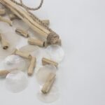 Ancient Wisdom Pearl Effect Capiz Glass Driftwood Wind Chime - Image 5