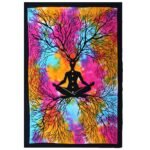 Ancient Wisdom Single Cotton Bedspread + Wall Hanging – Yoga Tree