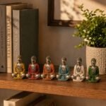 Ancient Wisdom Set of 6 Silver Mini Buddha Statues (Assorted Colours) - Image 3