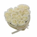 Ancient Wisdom Soap Flower 13 Cream Roses Heart Shaped Bouquet - Image 5