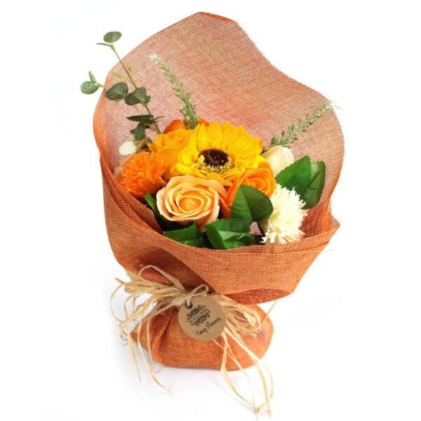 Ancient Wisdom Orange Standing Soap Flower Bouquet