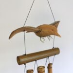 Ancient Wisdom Handcrafted Coconut Blackbird Wind Chime - Image 2