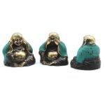 Ancient Wisdom Set of 3 Brass Feng Shui Buddha – See No Evil, Hear No Evil, Speak No Evil - Image 2