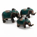 Ancient Wisdom Set of 3 Brass Lucky Elephants (Assorted Sizes)
