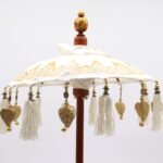 Ancient Wisdom Gold 40cm Bali Home Decor Canvas Parasol - Image 4