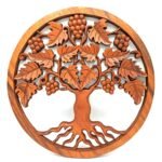 Ancient Wisdom 40cm Tree of Life Grapes Decorative Wooden Panel
