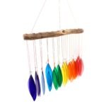 Ancient Wisdom Multicolour Rainbow Glass Wind Chime - Image 3