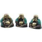 Ancient Wisdom Set of 3 Brass Feng Shui Buddha – See No Evil, Hear No Evil, Speak No Evil