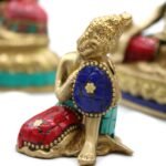 Ancient Wisdom Handcrafted 6.5cm Brass Thinking Buddha Figure - Image 4