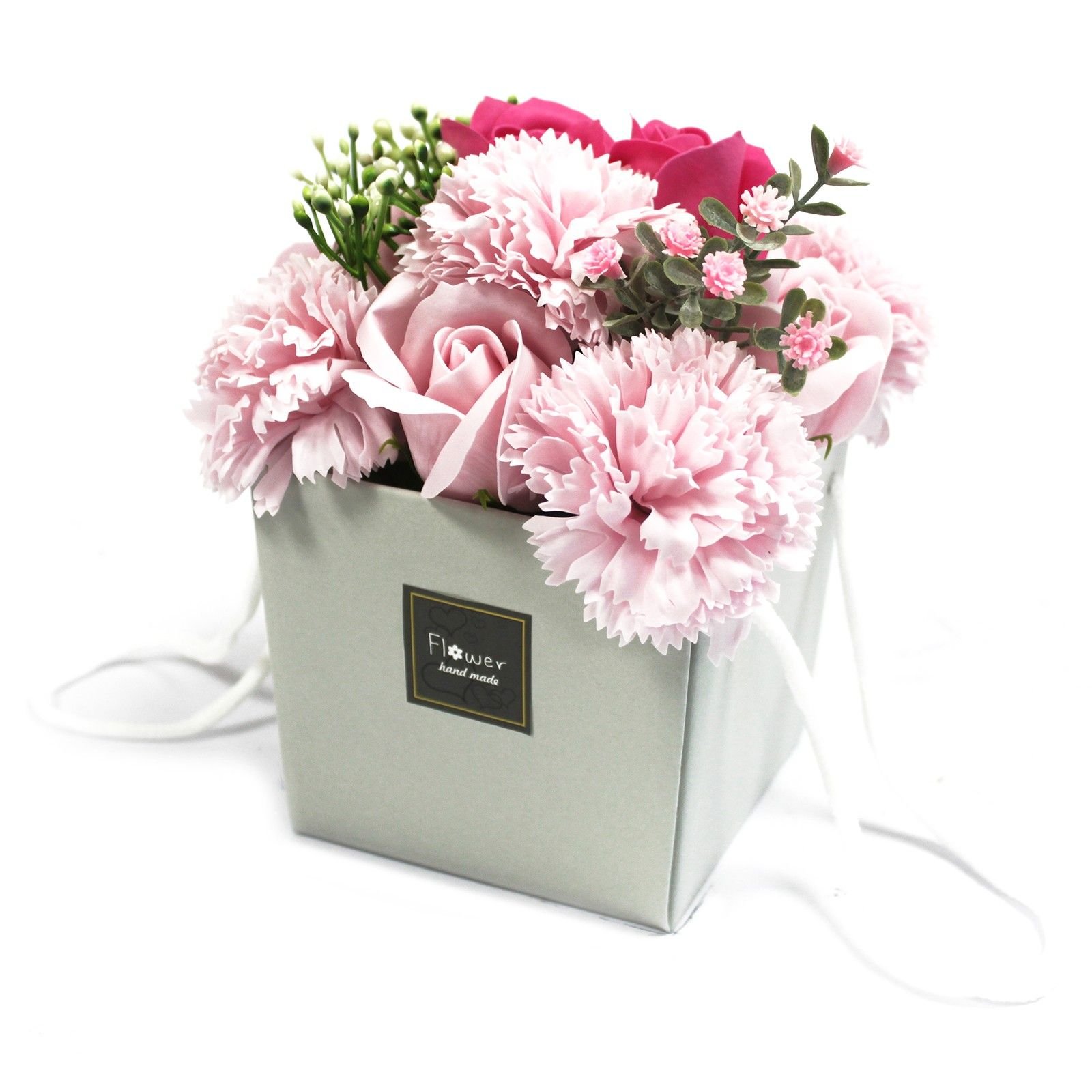 bG9jYWw6Ly9tZWRpYS9TRy9BQy82MFIzMEMxRzZHVjNBQ1NHL2ZmYzYzNzkzLmpwZWc.jpg Ancient Wisdom Pink Rose & Carnation Soap Flower Bouquet - Image 1