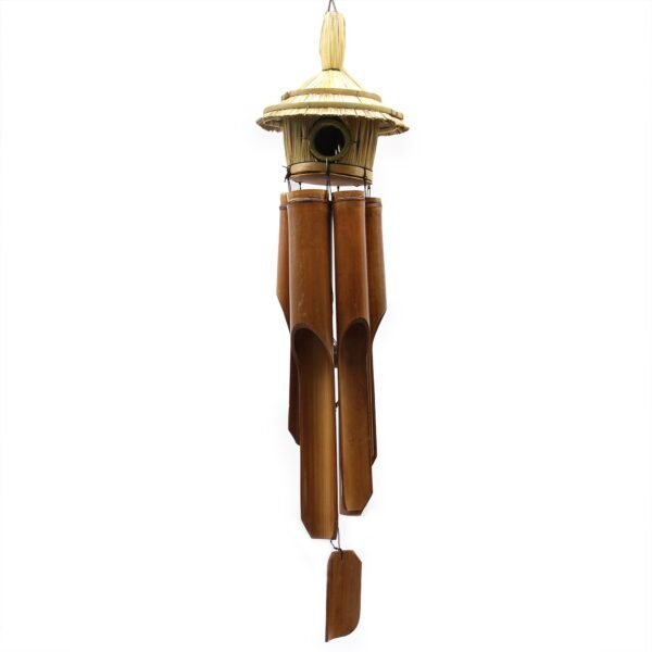 Ancient Wisdom Large Round Seagrass Bird Box with Chimes