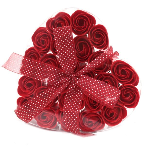 Ancient Wisdom Soap Flower 24 Red Roses Heart Shaped Bouquet