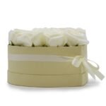 Ancient Wisdom Soap Flower 13 Cream Roses Heart Shaped Bouquet - Image 4