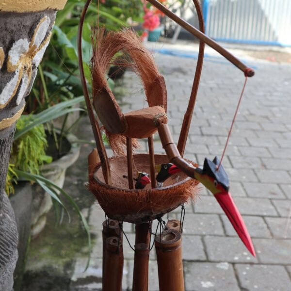 Ancient Wisdom Natural Finish Mother & Chicks Bamboo Wind Chime