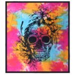 Ancient Wisdom Double Cotton Bedspread + Wall Hanging – Day of Dead Skull