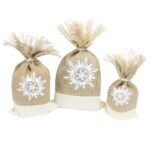 Ancient Wisdom Set of 3 White Snowflake Design Danish Pouches