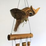 Ancient Wisdom Handcrafted Coconut Owl Wind Chime - Image 2