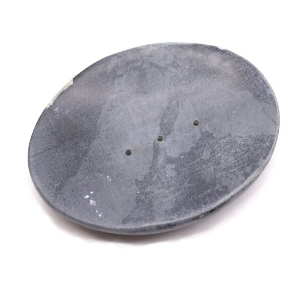 Ancient Wisdom Classic Oval Grey Soapstone Soap Dish