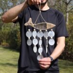 Ancient Wisdom String Fish & Natural Copis Drop Wind Chime - Image 2