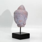 Ancient Wisdom Stillness Buddha Head On Stand - Blue Copper - Image 3