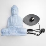Ancient Wisdom Sky Blue Meditation Buddha Lamp - Oval Stand - Image 5