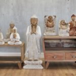Ancient Wisdom 1m Standing Suar Wood Welcome Buddha Statue - Image 4