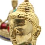 Ancient Wisdom Large 11.5cm Brass Head Buddha Figure - Image 3