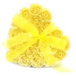 Ancient Wisdom Soap Flower 24 Yellow Roses Heart Shaped Bouquet