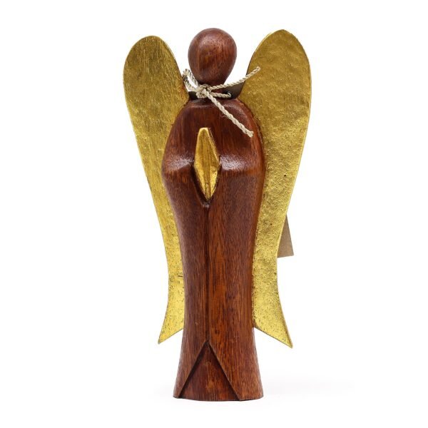 Ancient Wisdom Wooden 20cm New Hati-Hati Gold Wings Guardian Angel