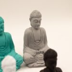 Ancient Wisdom Set of 6 Colourful Mini Buddha Statues For Meditation & Focus - Image 3