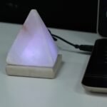 Ancient Wisdom White Pyramid Shaped USB Himalayan Crystal Salt Multicolour Lamp - Image 2