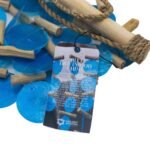 Ancient Wisdom Blue Capiz Glass Driftwood Wind Chime - Image 9