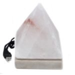 Ancient Wisdom White Pyramid Shaped USB Himalayan Crystal Salt Multicolour Lamp
