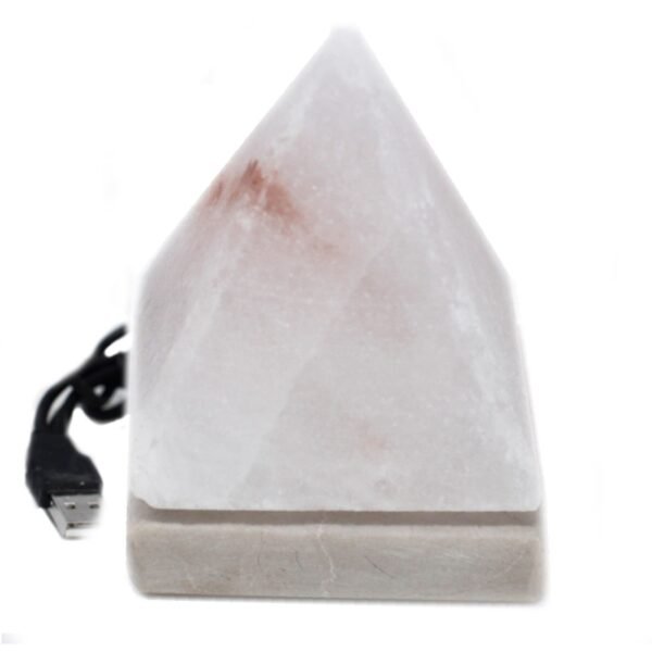 Ancient Wisdom White Pyramid Shaped USB Himalayan Crystal Salt Multicolour Lamp
