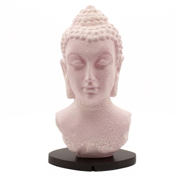 Ancient Wisdom Cherry Crackle Buddha Bust Lamp – Oval Stand