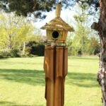 Ancient Wisdom Large Round Seagrass Bird Box with Chimes 56x20cm - Image 2