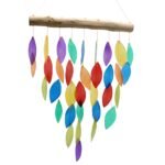 Ancient Wisdom Rainbow Colours Leaf Copis Wind Chime