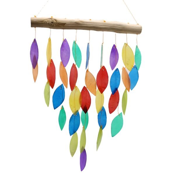 Ancient Wisdom Rainbow Colours Leaf Copis Wind Chime