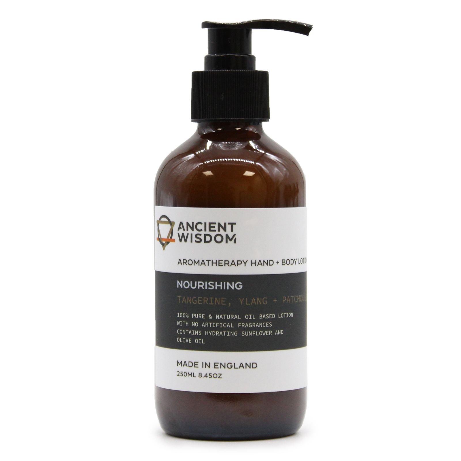 bG9jYWw6Ly9tZWRpYS9TTi82RC82MFIzMEMxRzZSU0s2RFNOLzEwZWI1NGMxLmpwZWc.jpg Ancient Wisdom Nourishing Tangerine, Ylang & Patchouli Hand & Body Lotion 250ml - Image 1